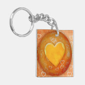 Gelbes Herz Akryllischer Schlüsselanhänger (Vorderseite links)