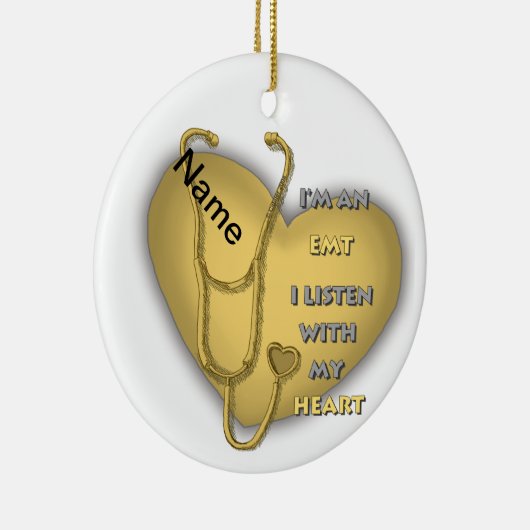 Gelbes Herz EMT Keramik Ornament (Rechts)