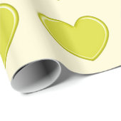 Gelbes Herz Geschenkpapier (Rolleneckpunkt)
