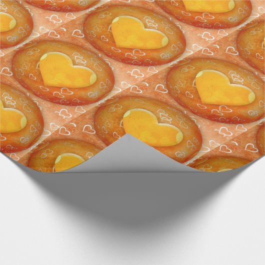 Gelbes Herz Geschenkpapier (Ecke)