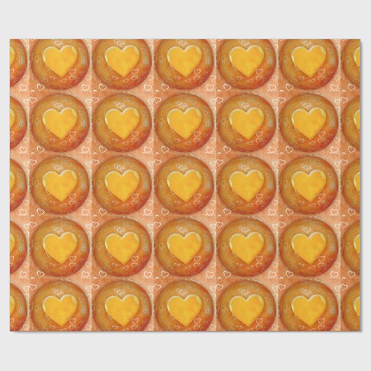 Gelbes Herz Geschenkpapier (Flach)