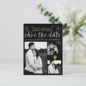 Gelbes Herz Kaktus Fiesta Liebe Save the Date Ankündigungspostkarte (Stehend Vorderseite)