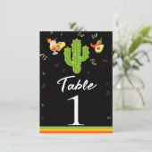 Gelbes Herz Kaktus Fiesta Liebe Tischnummer (Stehend Vorderseite)
