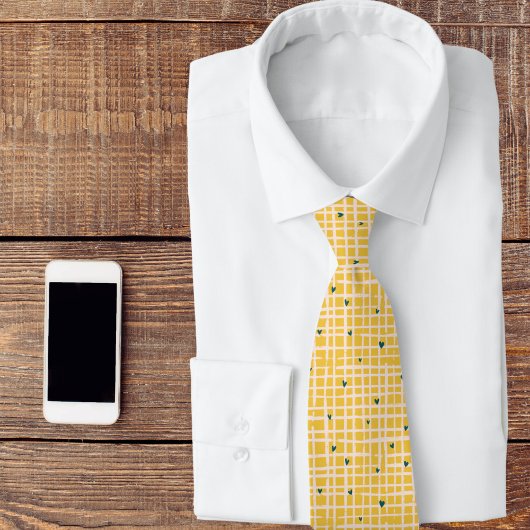 Gelbes Herz Krawatte