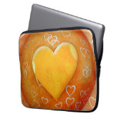 Gelbes Herz Laptopschutzhülle (Vorderseite Links)