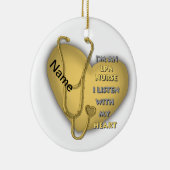 Gelbes Herz LPN Nurse Keramik Ornament (Rechts)