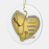 Gelbes Herz LPN Nurse Keramik Ornament (Links)