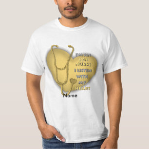 Gelbes Herz LVN Nurse T-Shirt