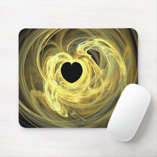 Gelbes Herz Mousepad (Mit Mouse)