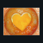 Gelbes Herz Postkarte<br><div class="desc">Hübsches gelbes Herzmuster,  um "I Liebe You" zu sagen.</div>