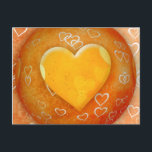 Gelbes Herz Postkarte<br><div class="desc">Hübsches gelbes Herzmuster,  um "I Liebe You" zu sagen.</div>