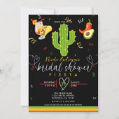 Gelbes Herzkaktus Fiesta Liebe Brautparty Einladung (Vorderseite)