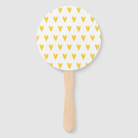 Gelbes Herzmuster Fächer (Rückseite)
