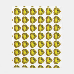 Gelbes Herzmuster Fleecedecke