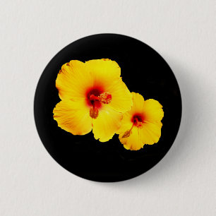 Gelbes Hibiskus Abzeichen Button