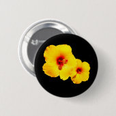 Gelbes Hibiskus Abzeichen Button (Vorne & Hinten)