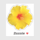 Gelbes Hibiskus Blume Foto Aufkleber (Blatt)