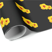 Gelbes Hibiskus Geschenkpapier (Rolleneckpunkt)
