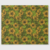 Gelbes Hibiskus Geschenkpapier (Flach)