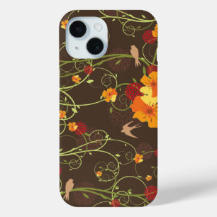 Gelbes Hibiskus-Wirbels-und Schwalben-elegantes Case-Mate iPhone Hülle