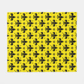 Gelbes Hintergrund Fleur-de-lis-Muster Fleecedecke (Vorderseite (Horizontal))