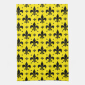 Gelbes Hintergrund Fleur-de-lis-Muster Geschirrtuch (Vertikal)