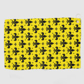 Gelbes Hintergrund Fleur-de-lis-Muster Golfhandtuch (Horizontal)