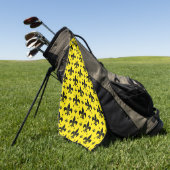 Gelbes Hintergrund Fleur-de-lis-Muster Golfhandtuch (Gras)