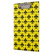 Gelbes Hintergrund Fleur-de-lis-Muster Klemmbrett (Links)