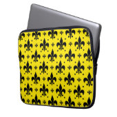 Gelbes Hintergrund Fleur-de-lis-Muster Laptopschutzhülle (Vorderseite Links)