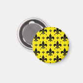 Gelbes Hintergrund Fleur-de-lis-Muster Magnet (Vorderseite/Rückseite)