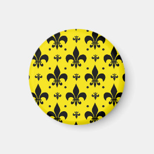 Gelbes Hintergrund Fleur-de-lis-Muster Magnet