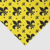 Gelbes Hintergrund Fleur-de-lis-Muster Seidenpapier (Detail)