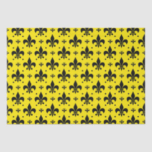 Gelbes Hintergrund Fleur-de-lis-Muster Seidenpapier
