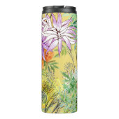 Gelbes Hintergrundmuster für die Aquarellfarbe Thermosbecher (Rückseite)