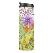 Gelbes Hintergrundmuster für die Aquarellfarbe Thermosbecher (Nach rechts gedreht)