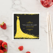 Gelbes Hochzeitskleid und schwarzer Hintergrund Serviette (Beispiel)