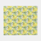 Gelbes hohes Schwertlilie-Aquarell Fleecedecke (Vorderseite (Horizontal))