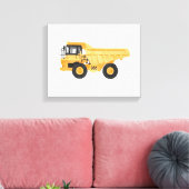 Gelbes Hubfahrzeug Leinwanddruck (Insitu (Wohnzimmer))
