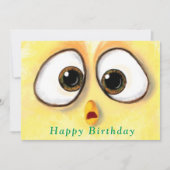 Gelbes Huhn Überraschte große Augen - Happy Birthd (Vorderseite)