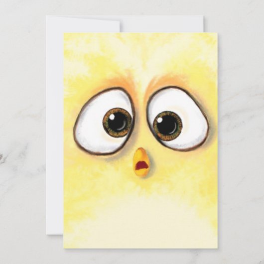Gelbes Huhn Überraschte große Augen - Happy Birthd (Rückseite)