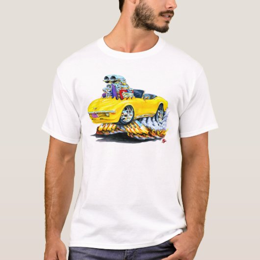 Gelbes Kabriolett 1968-72 Korvette T-Shirt (Vorderseite)
