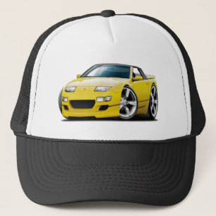 Gelbes Kabriolett Nissans 300ZX Truckerkappe