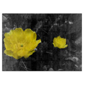 Gelbes Kaktus-Blüten-Schneidebrett Schneidebrett (Vorderseite)