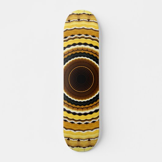 Gelbes Kaleidoskop Skateboard (Vorne)