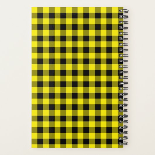 Gelbes Karierter Planer mit benutzerdefiniertem Te (Rückseite)