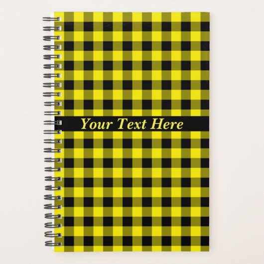 Gelbes Karierter Planer mit benutzerdefiniertem Te (Vorderseite)