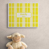 Gelbes Kariertes Baby Name Kinderzimmer Print Post Poster