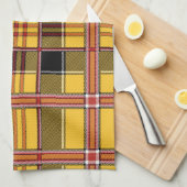 gelbes kariertes Küchentuch (Viertel Falte)