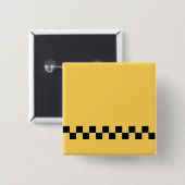 Gelbes kariertes Muster Button (Vorne & Hinten)